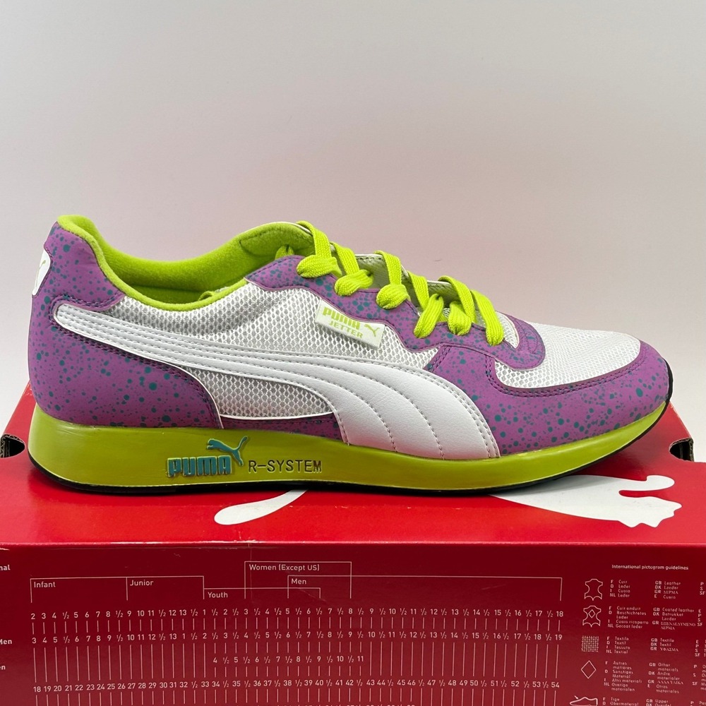 Puma Jetter Reflect Mens 10 Pink White Lime Green Speckled R-System 345554 02